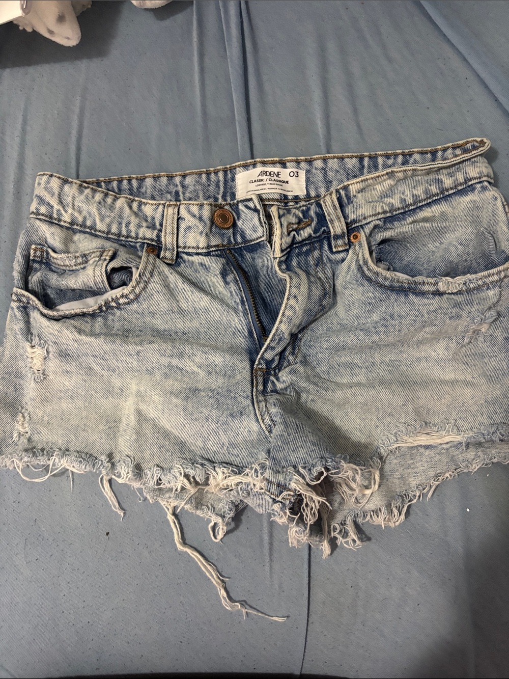Ardene Light Wash Distressed Denim Shorts